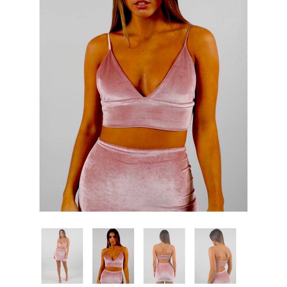 Harmony Mini Two Piece Set in Velvet - S / Pink Velvet NWT